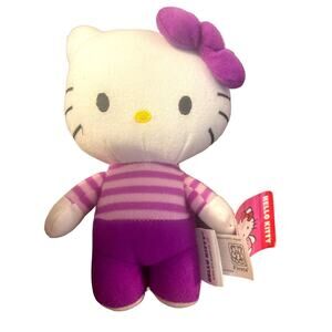 Fiesta Sanrio Hello Kitty Plush 5" White Purple Stuffed Animal Toy ￼ Plush